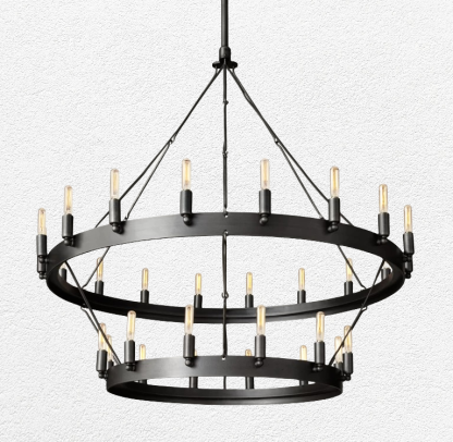 Camin Vintage Filament 2-Tier Round Chandelier