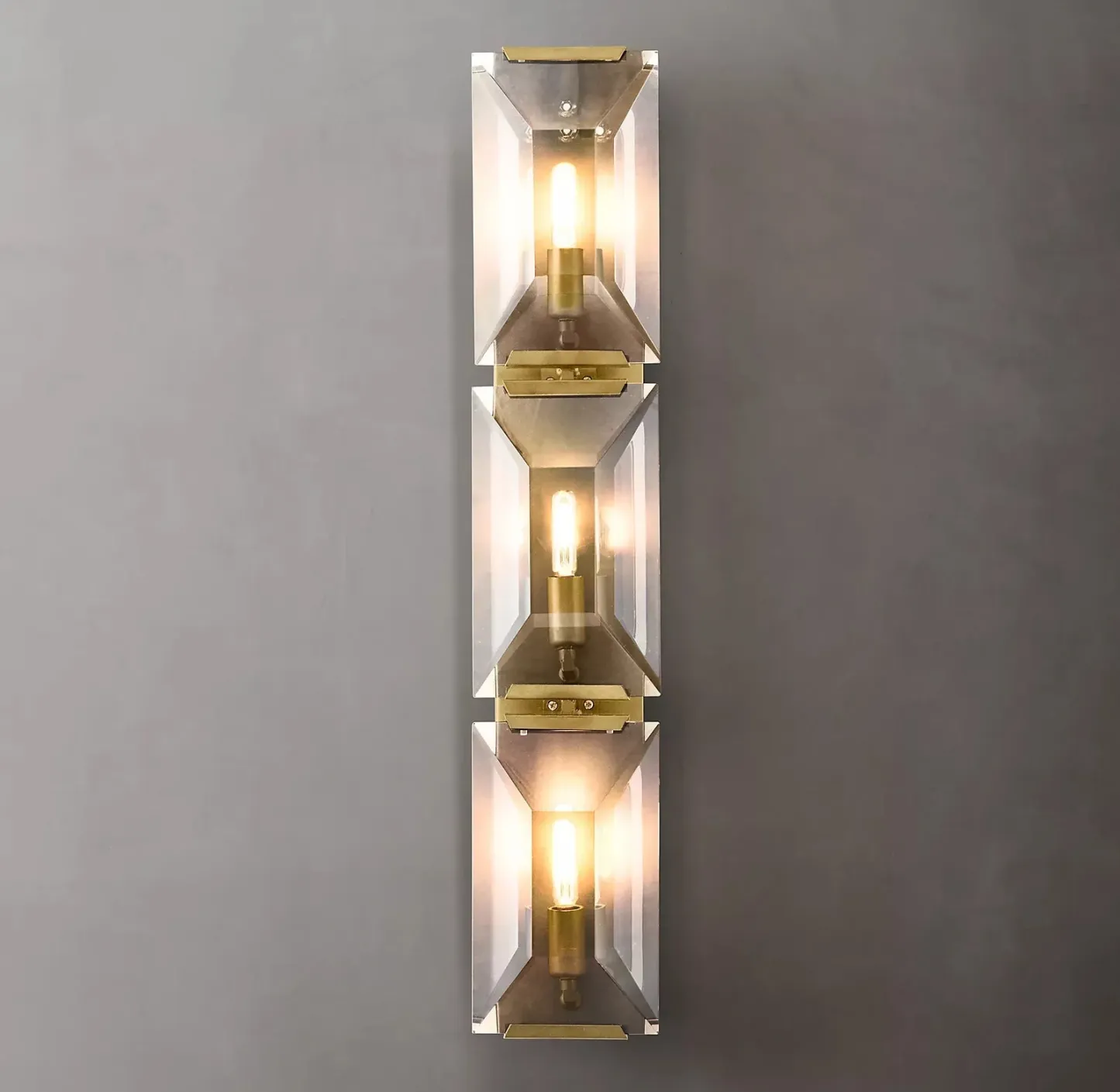 Halow Faceted Crystal Triple Wall Sconce