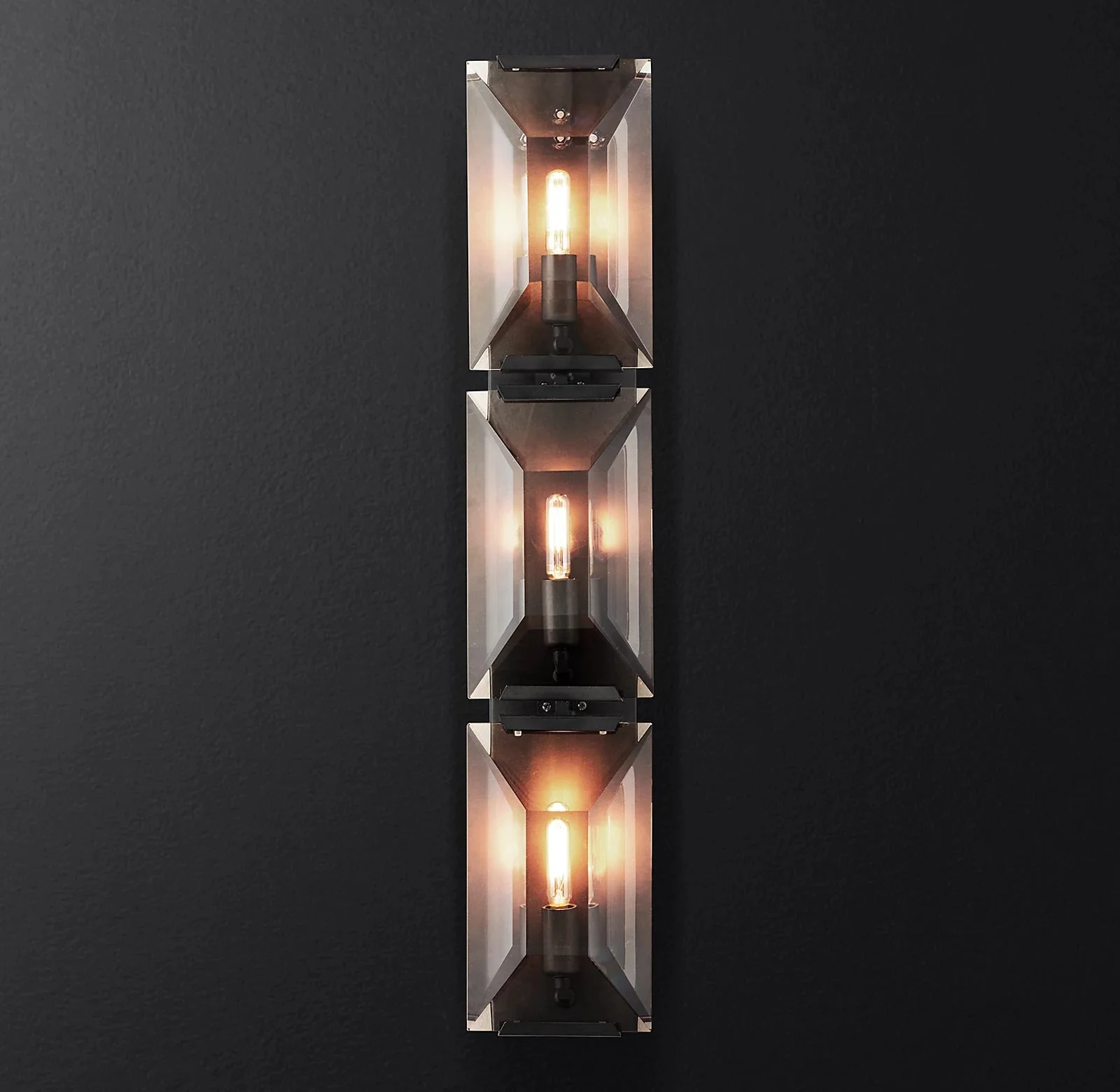 Halow Faceted Crystal Triple Wall Sconce