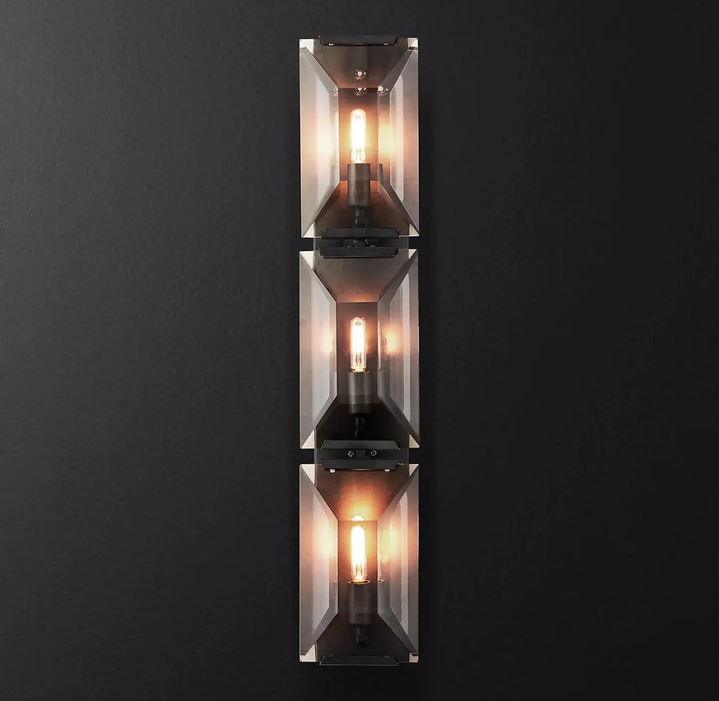 Halow Faceted Crystal Triple Wall Sconce