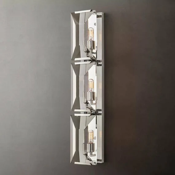 Halow Faceted Crystal Triple Wall Sconce