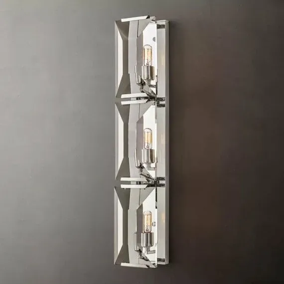 Halow Faceted Crystal Triple Wall Sconce