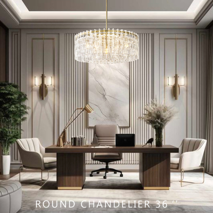 Marigold Multi-Tier Crystal Chain Round Chandelier 36"