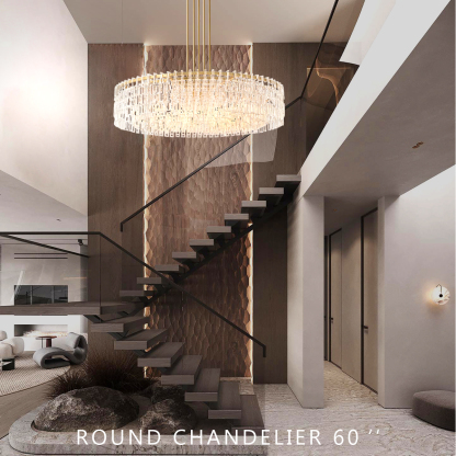 Marigold Multi-Tier Crystal Chain Round Chandelier 60"