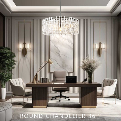 Marigold Multi-Tier Crystal Chain Round Chandelier 36"