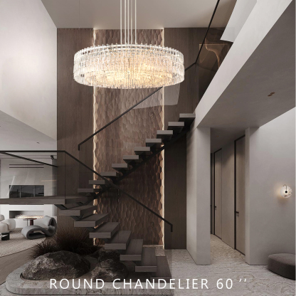 Marigold Multi-Tier Crystal Chain Round Chandelier 60"