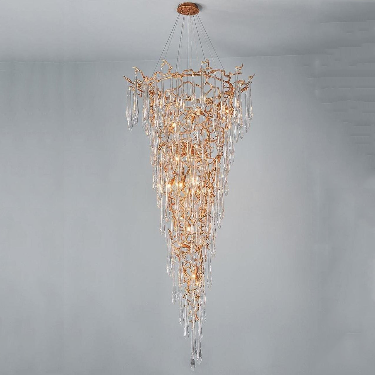 Ambos Crystal Droplet Branch Chandelier FOR Foyer
