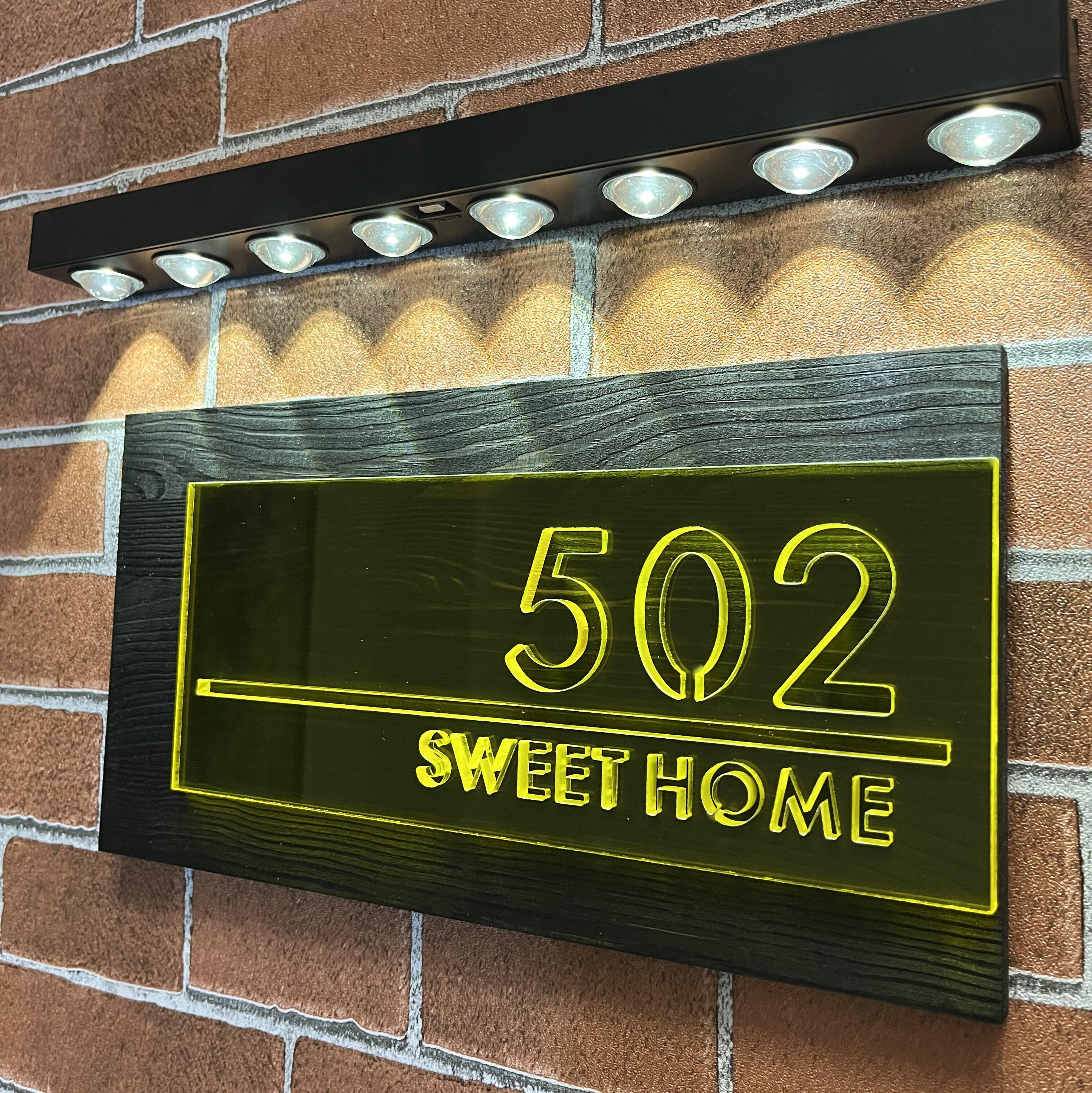 Acrylic solid wood solar hand-carved doorplate