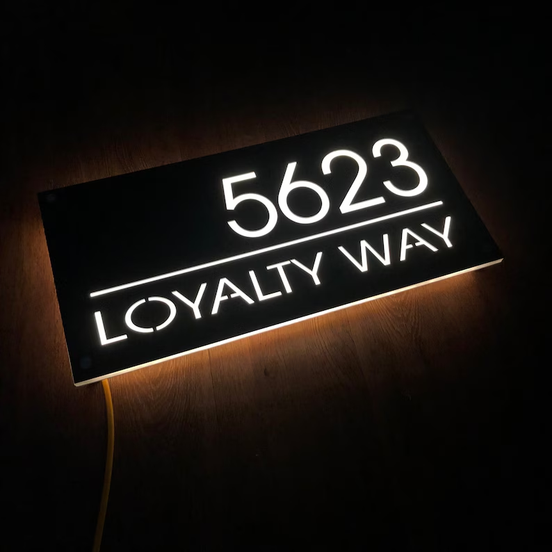 Modern LED House Numbers Sign