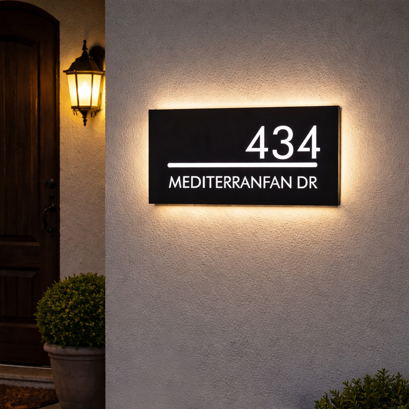 Modern LED House Numbers Sign