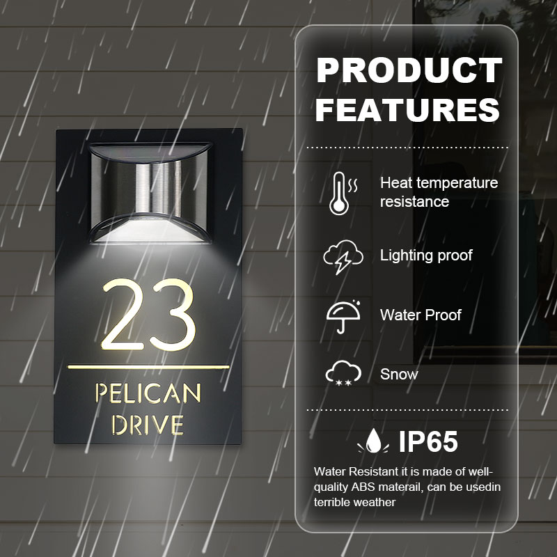 Personalized LED Solar House Number Sign