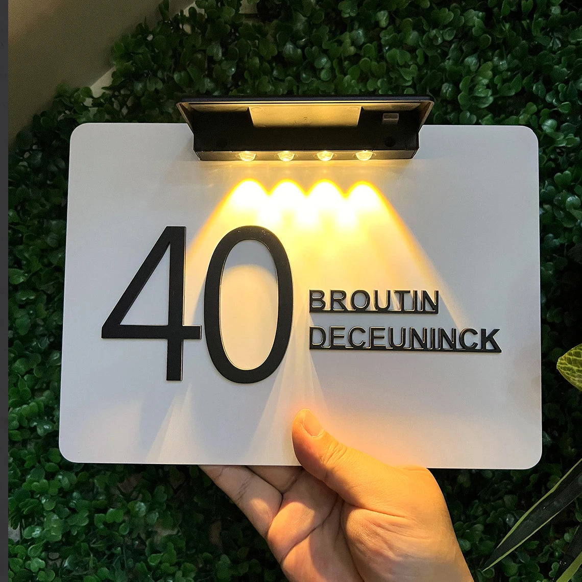 Acrylic Personalized Solar Sign Doorplate