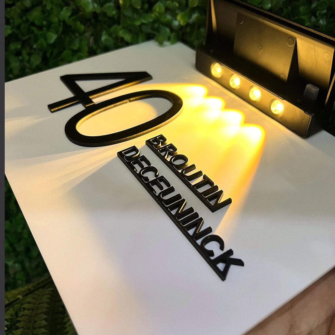 Acrylic Personalized Solar Sign Doorplate