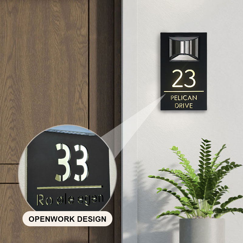Personalized LED Solar House Number Sign