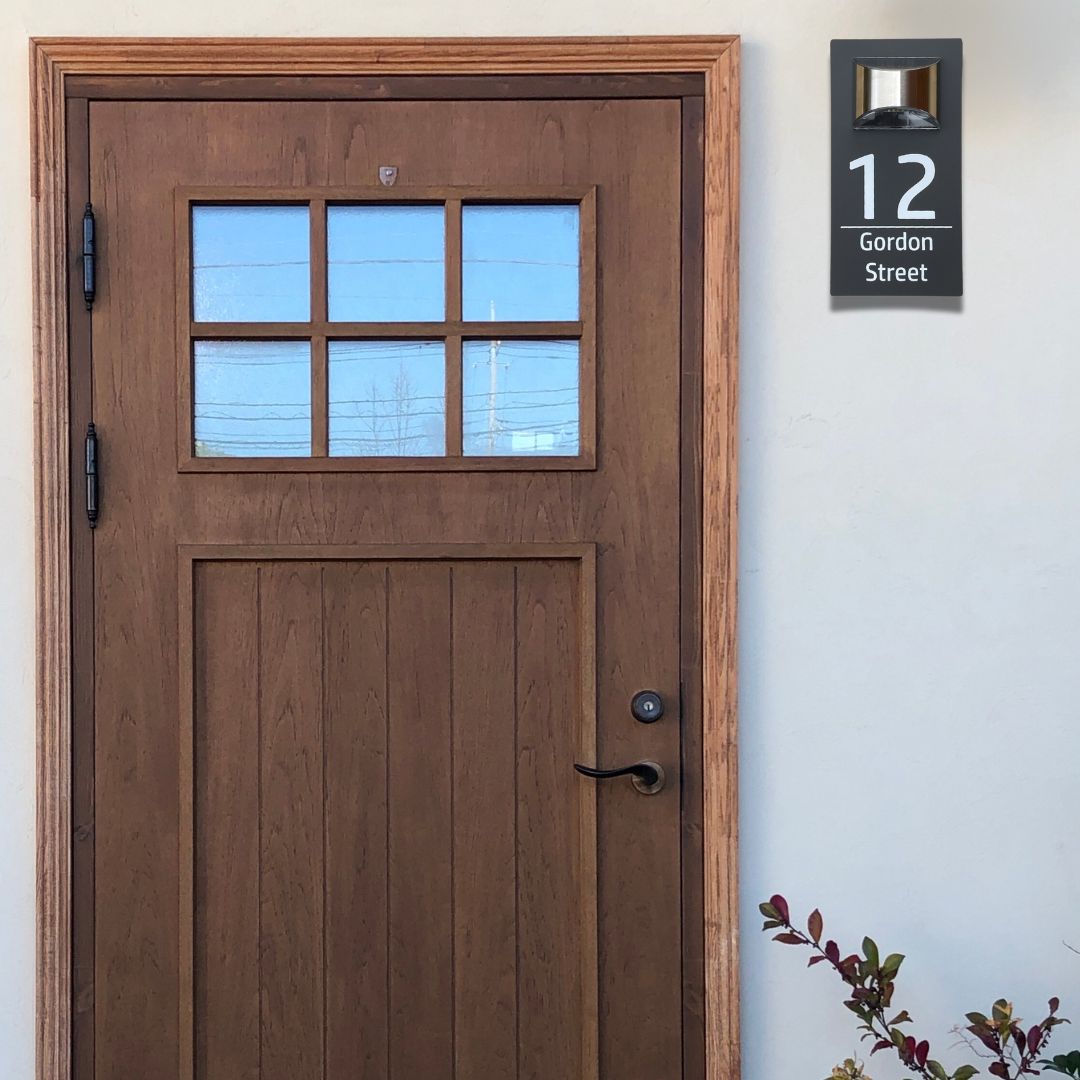 Personalized Solar House Number Sign | Rectangular Shape