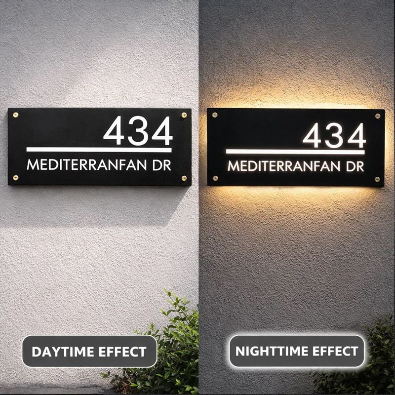 Modern LED House Numbers Sign