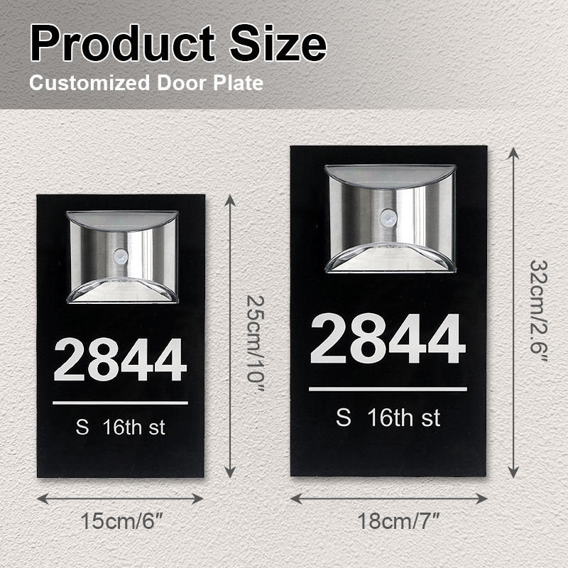 Personalized LED Solar House Number Sign