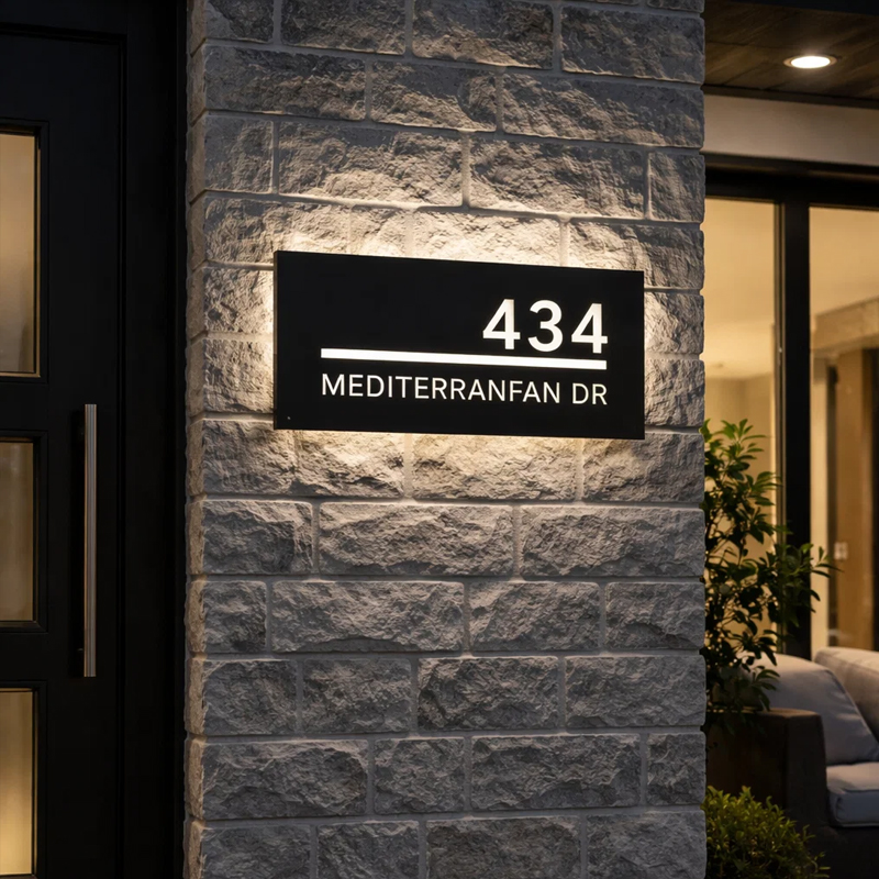 Modern LED House Numbers Sign