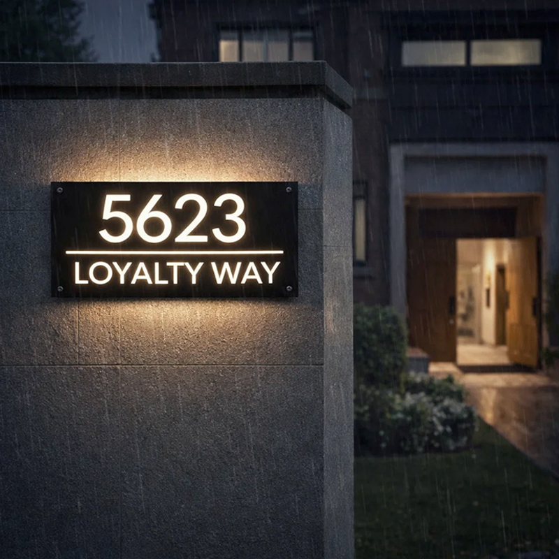 Modern LED House Numbers Sign