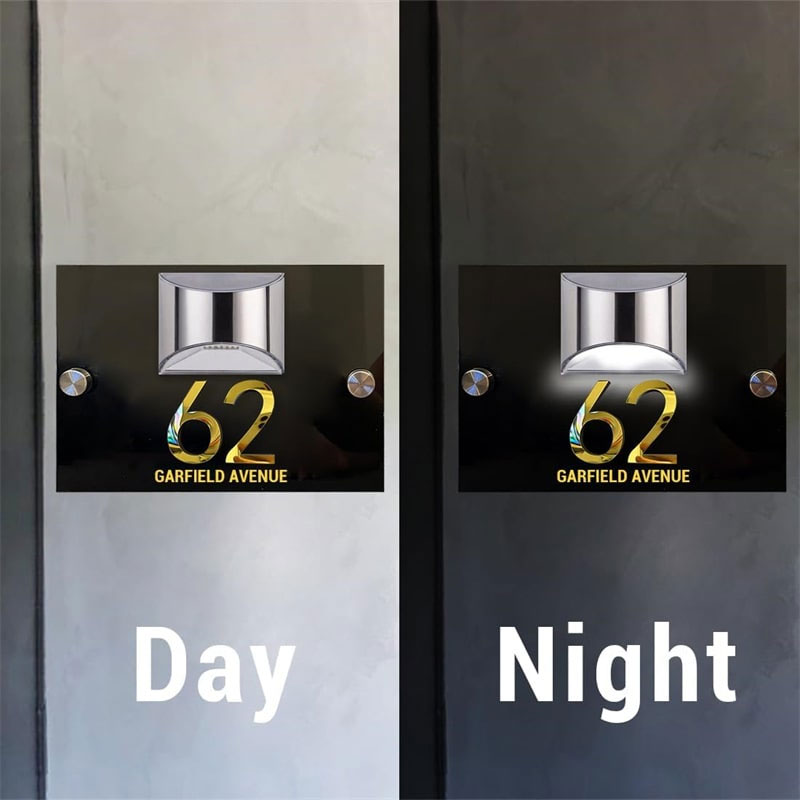 Personalized Solar 3D House Number Sign