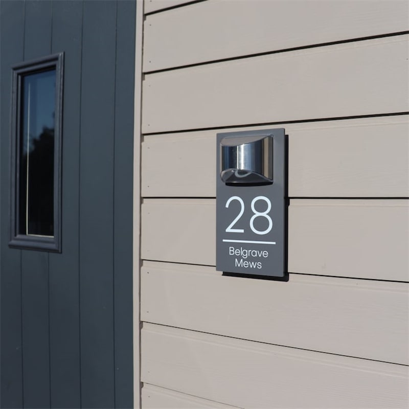 Personalized LED Solar House Number Sign | Rectangle