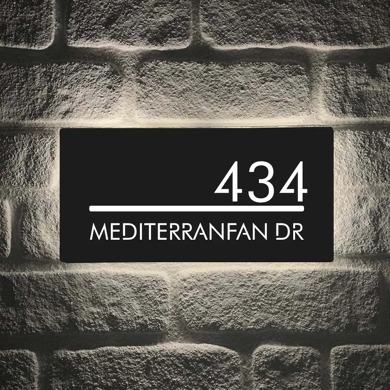 Modern LED House Numbers Sign