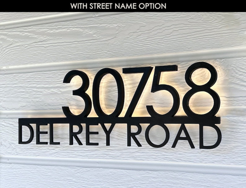 Modern LED Backlit Address Sign