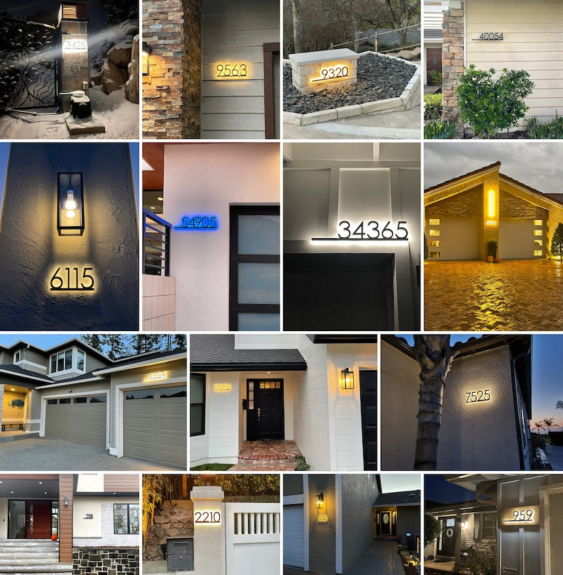 Modern LED Backlit Address Sign