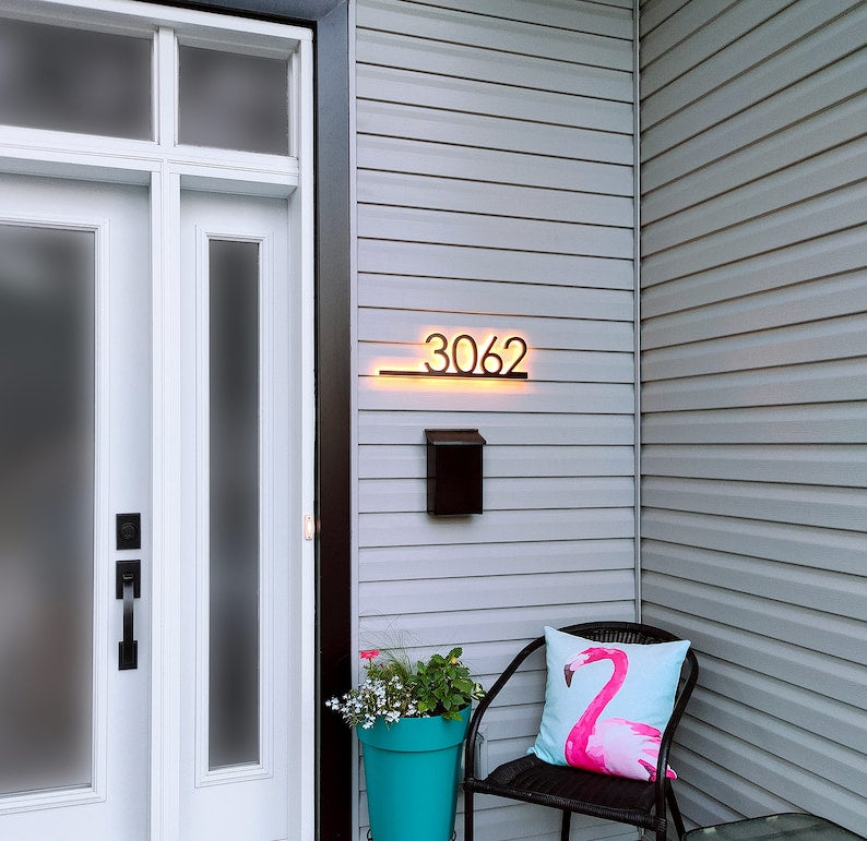 Modern LED Backlit Address Sign
