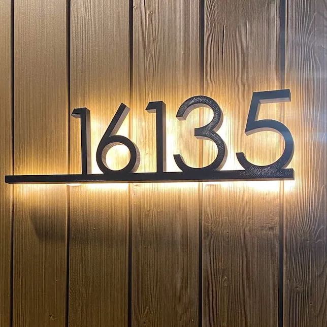 Modern LED Backlit Address Sign
