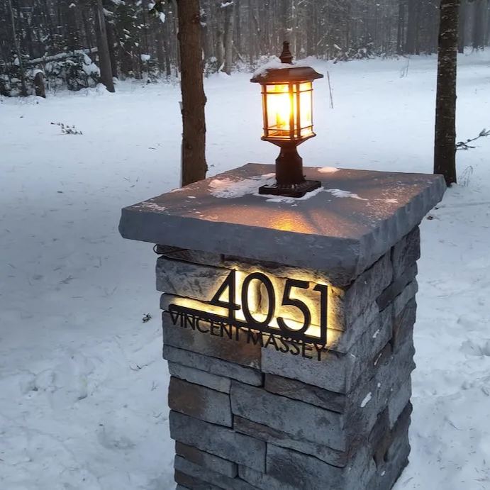 Modern LED Backlit Address Sign