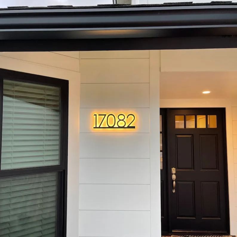 Modern LED Backlit Address Sign