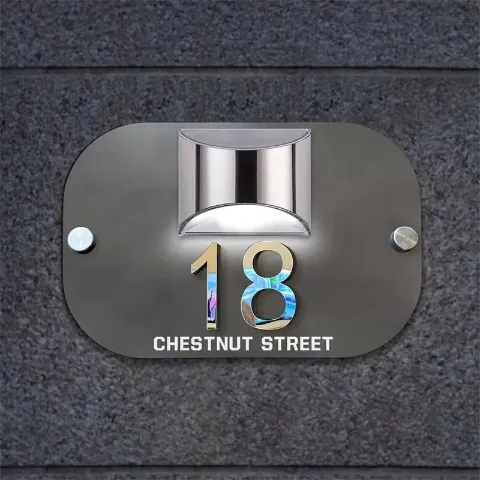 Personalized Solar 3D House Number Sign