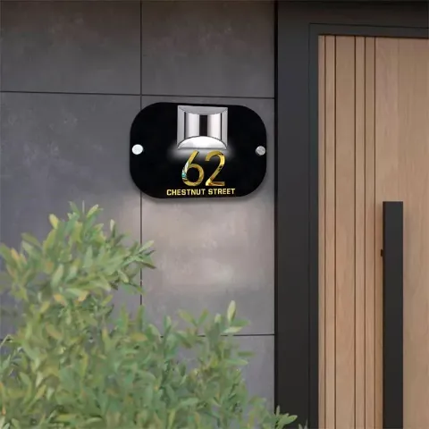 Personalized Solar 3D House Number Sign