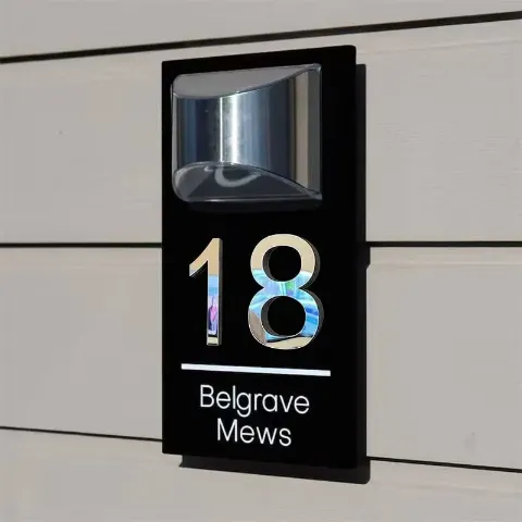 Personalized Solar 3D Modern Door Plaque