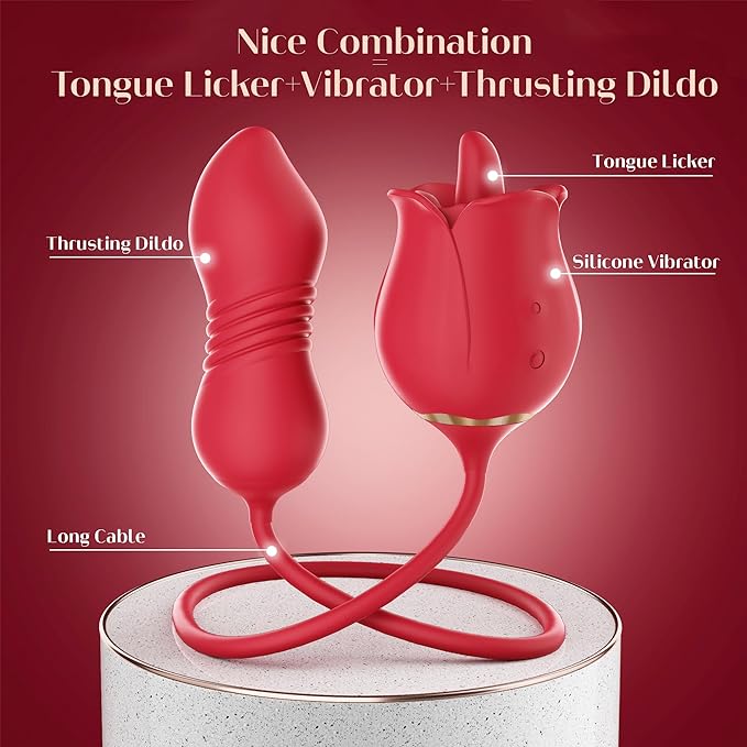 💥The latest products for Valentine’s Day 2024--👑3 in 1 Silicone Rose Toy