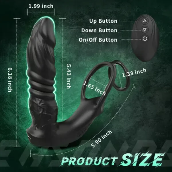 5-in-1 Thrusting Prostate Vibrator with Dual Cock Rings & APP Control 🔥