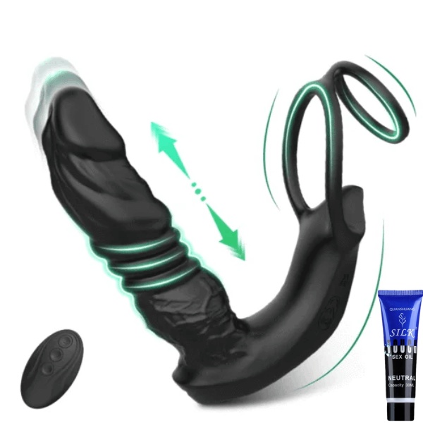 5-in-1 Thrusting Prostate Vibrator with Dual Cock Rings & APP Control 🔥