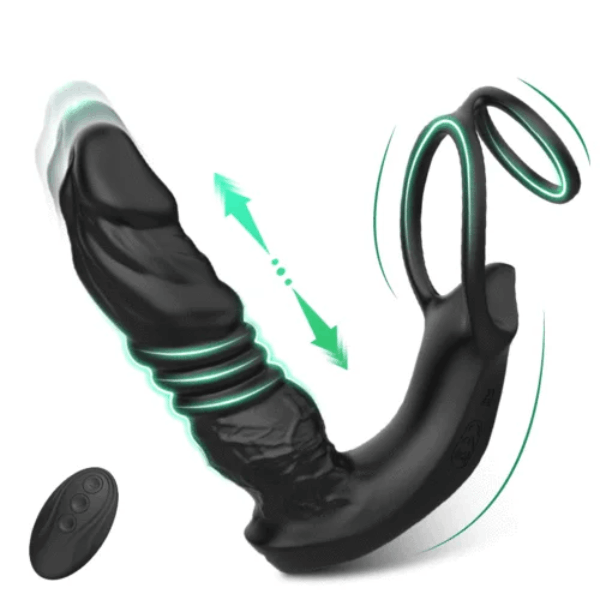 5-in-1 Thrusting Prostate Vibrator with Dual Cock Rings & APP Control 🔥