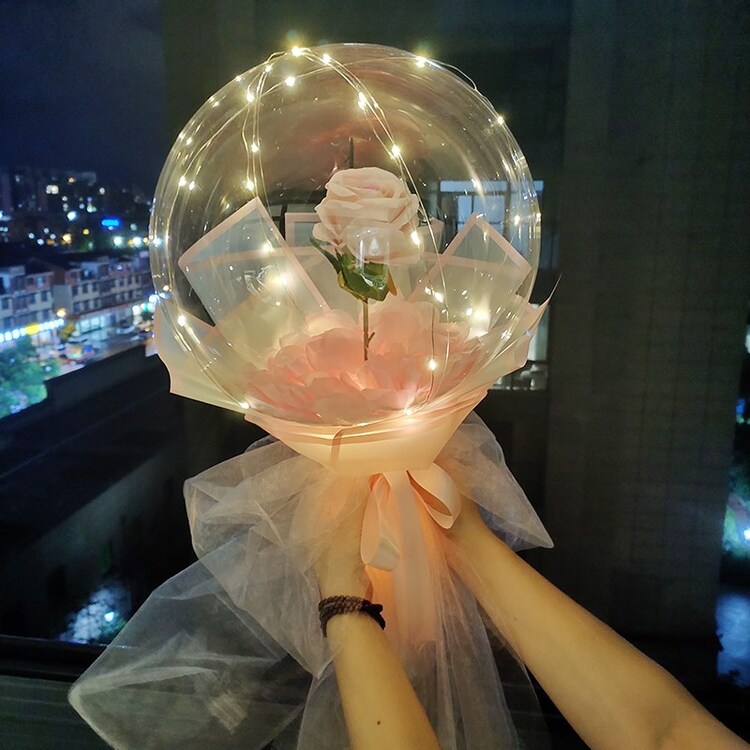 Valentine's Day Hot Sale💕LED Luminous Balloon Rose Bouquet