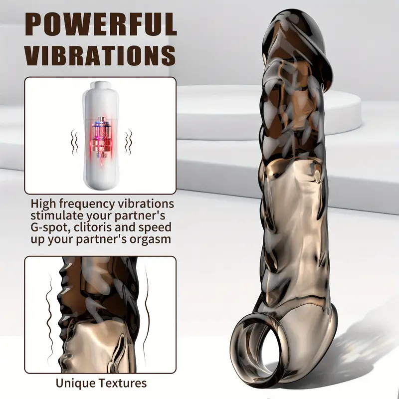 1pc liquid silicone penis sleeve with penis ring enlargement rechargeable reusable realistic textured penis enlarger soft reusable penis enlargement sleeve delayed ejaculation adult supplies details 1