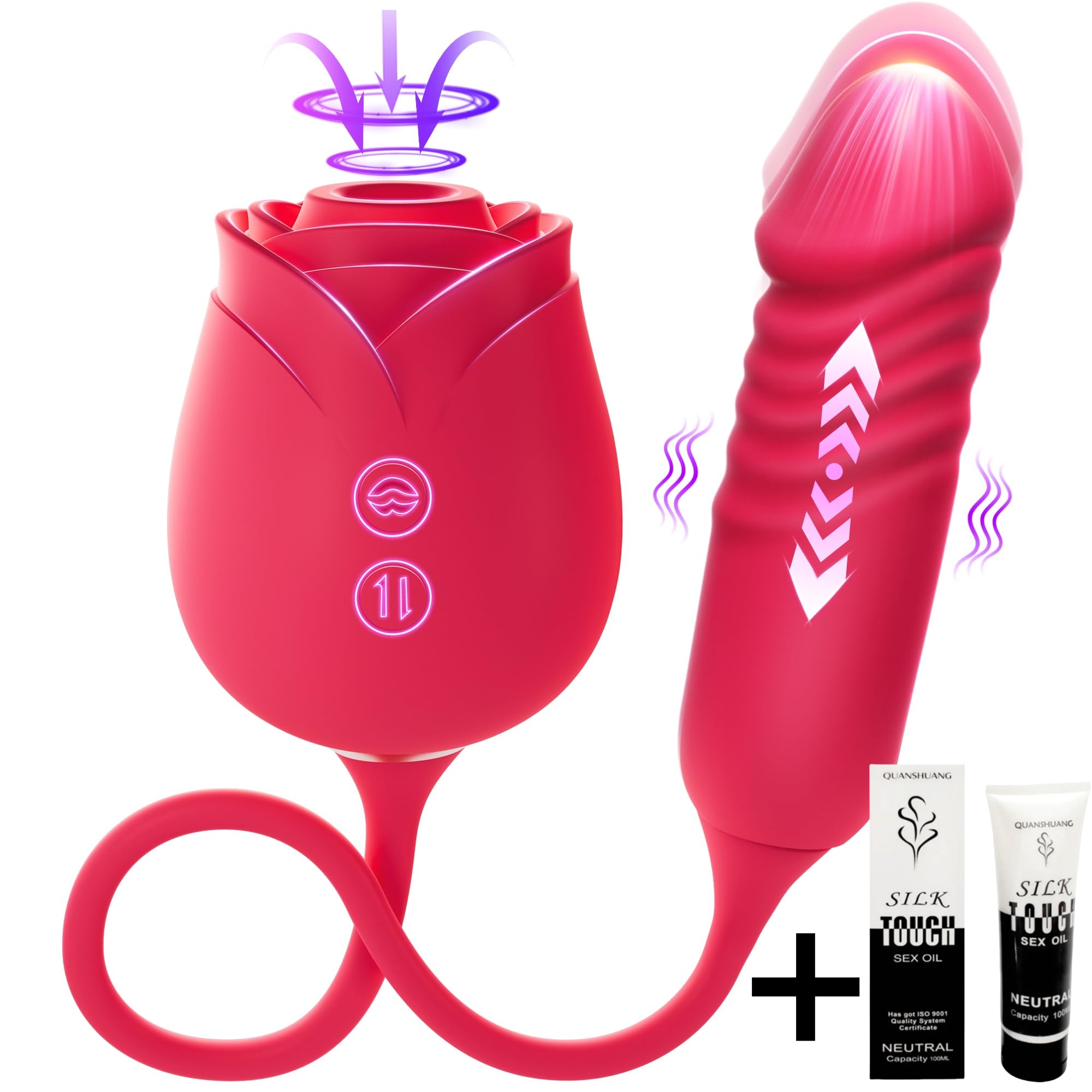 🔥2025 Hottest Female Vibrating Dildo, 🌹🌹Rose Sex Toy