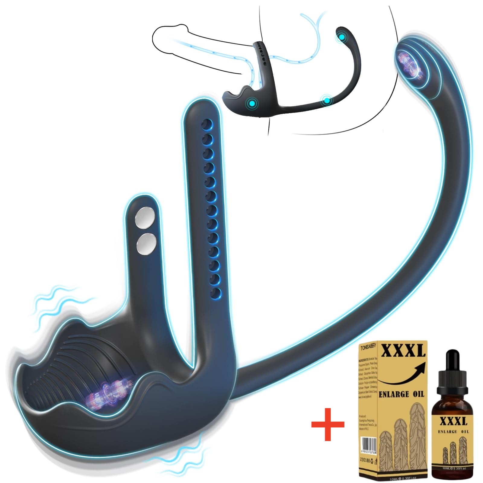 💥Hot Adult Toys💥Male Testicular Stimulation Vibrating Butt Plug Set