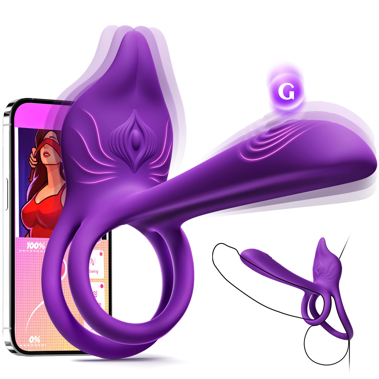 💥 Hot-selling 💥Double Cock Ring Vibrator, Fox Clitoral Stimulator
