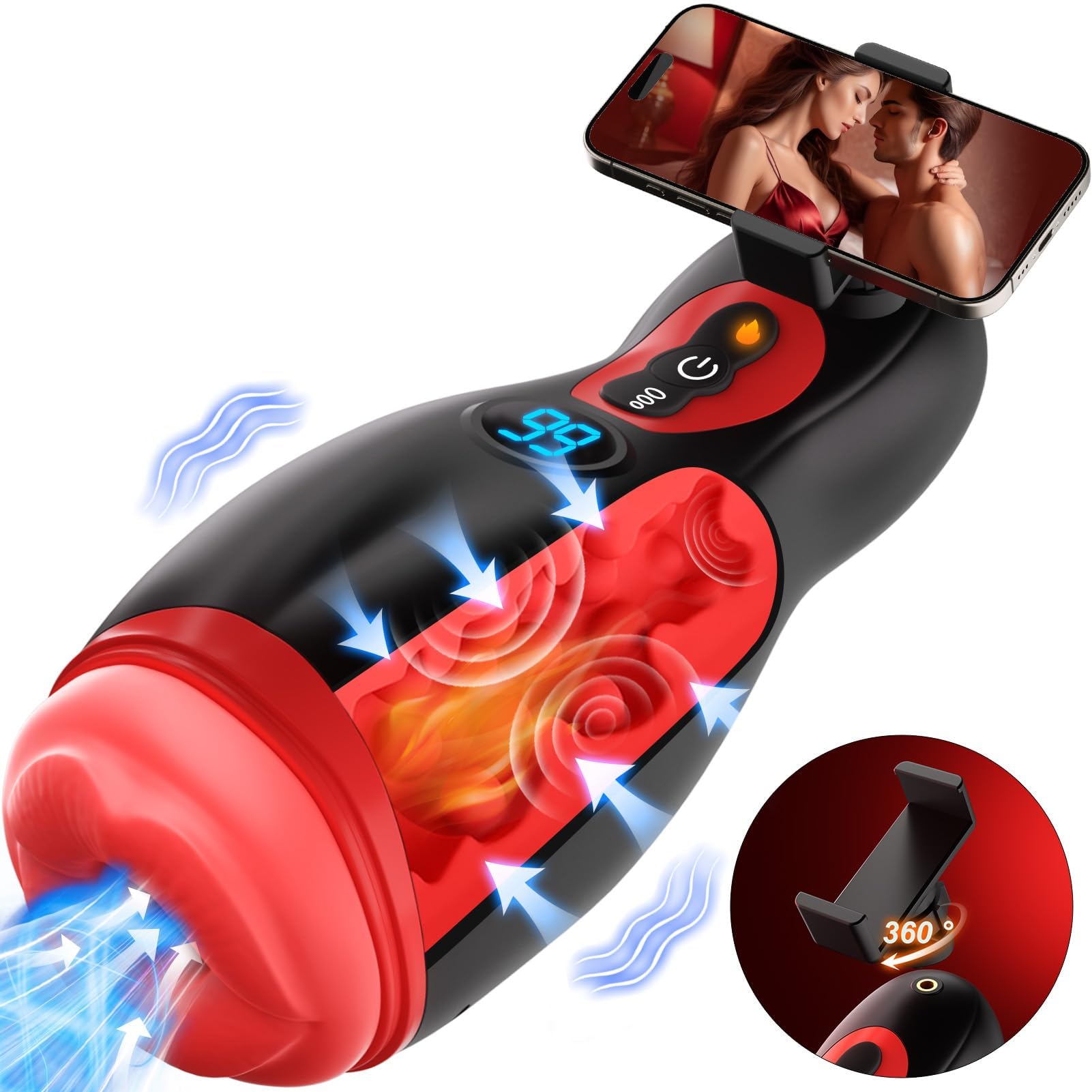 🔥Innovative design🔥portable male masturbator with a phone stand, 🖥️an immersive experience.