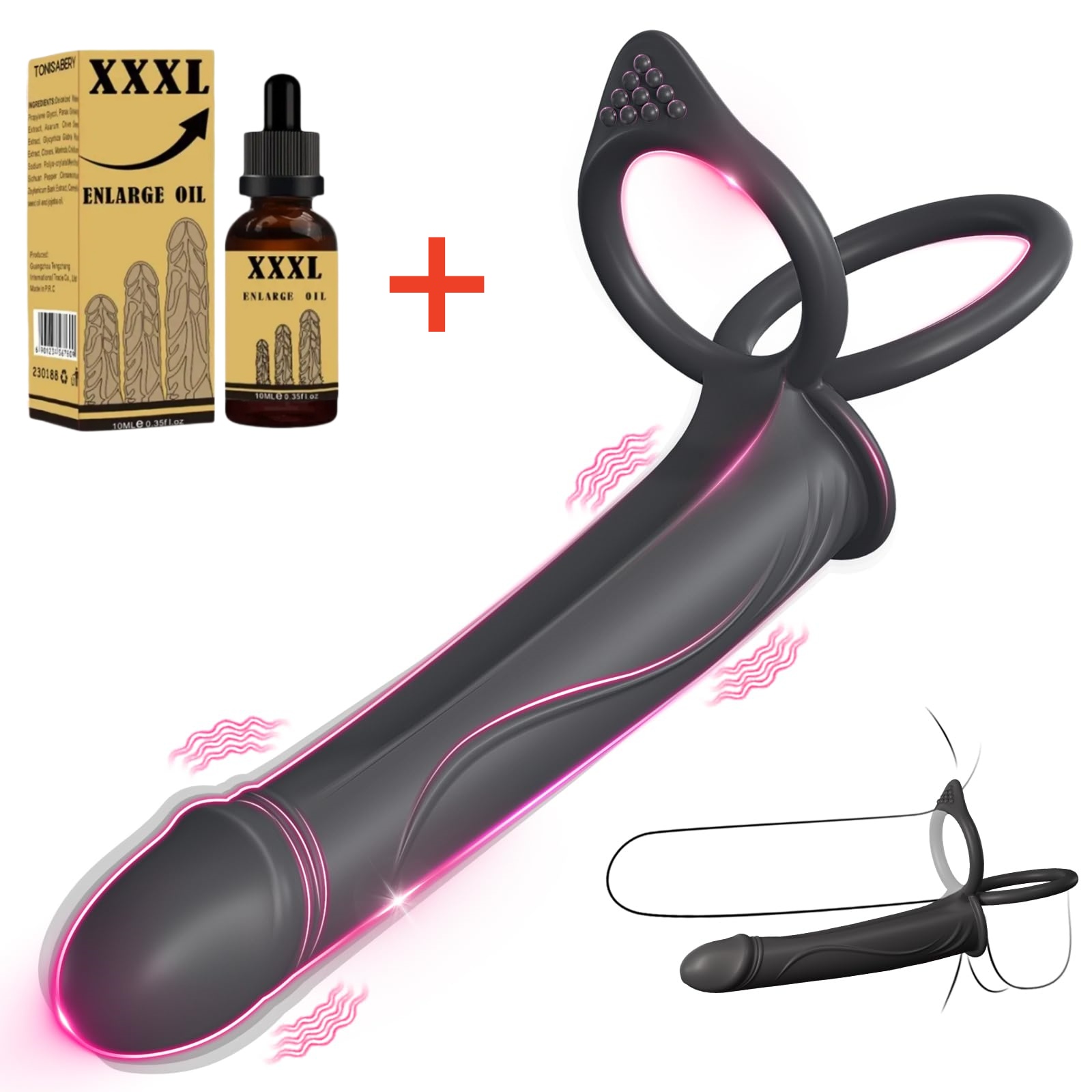 🔥October New Product🔥 Wearable Vibrating Penis, Dual-Ring Dildo Multifunctional Sex Toy