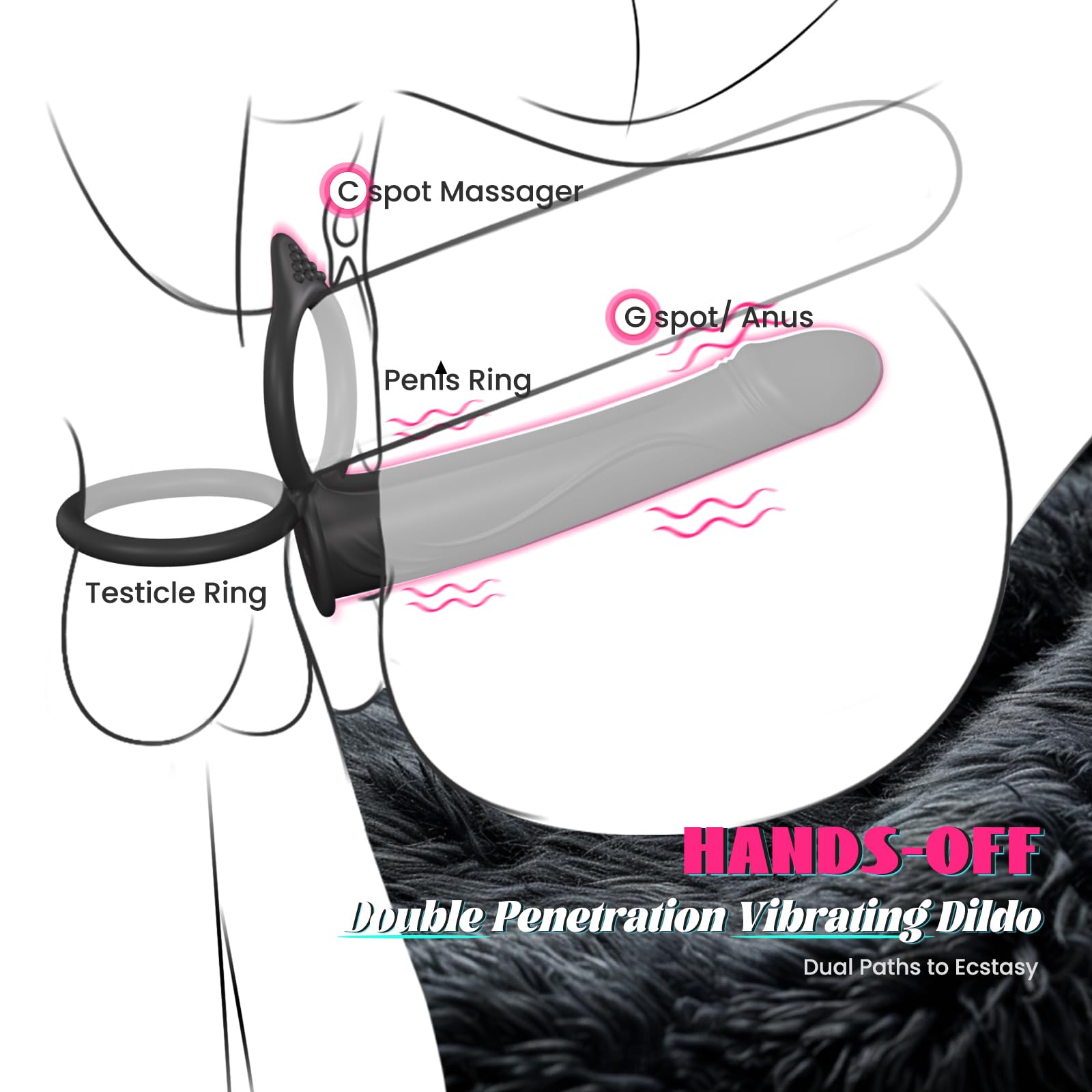 🔥October New Product🔥 Wearable Vibrating Penis, Dual-Ring Dildo Multifunctional Sex Toy