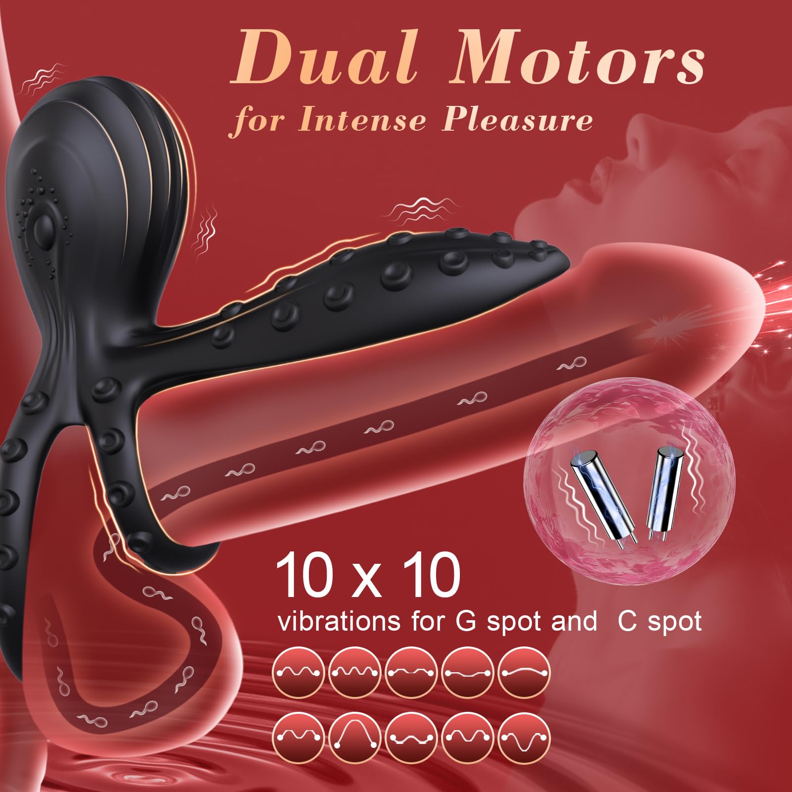 🔥🔥Vibrating cock ring for men and women – a three-in-one thrill💥