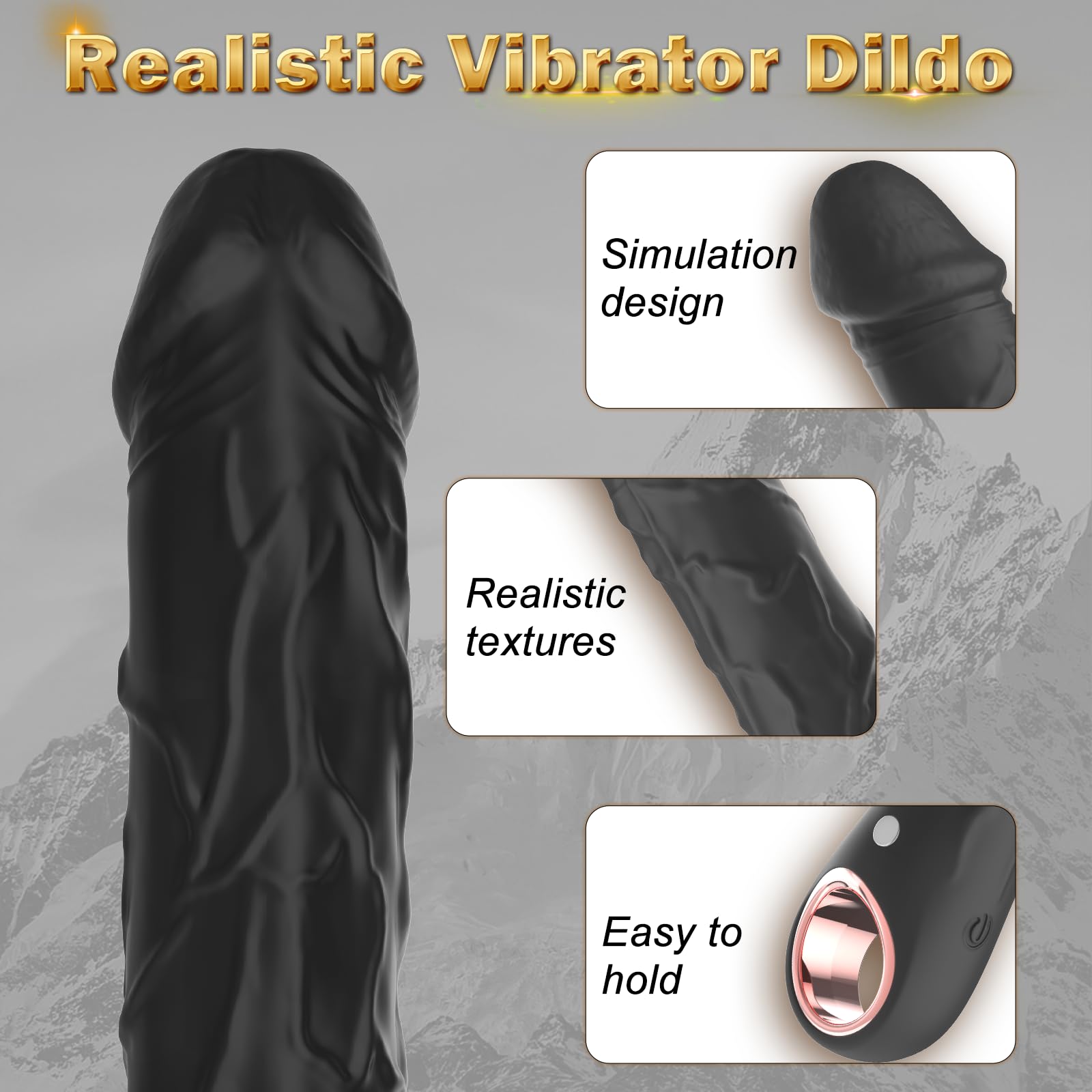 🏆Realistic silicone dildo vibrator, 💪multiple stimulation, adult sex toy for singles and couples