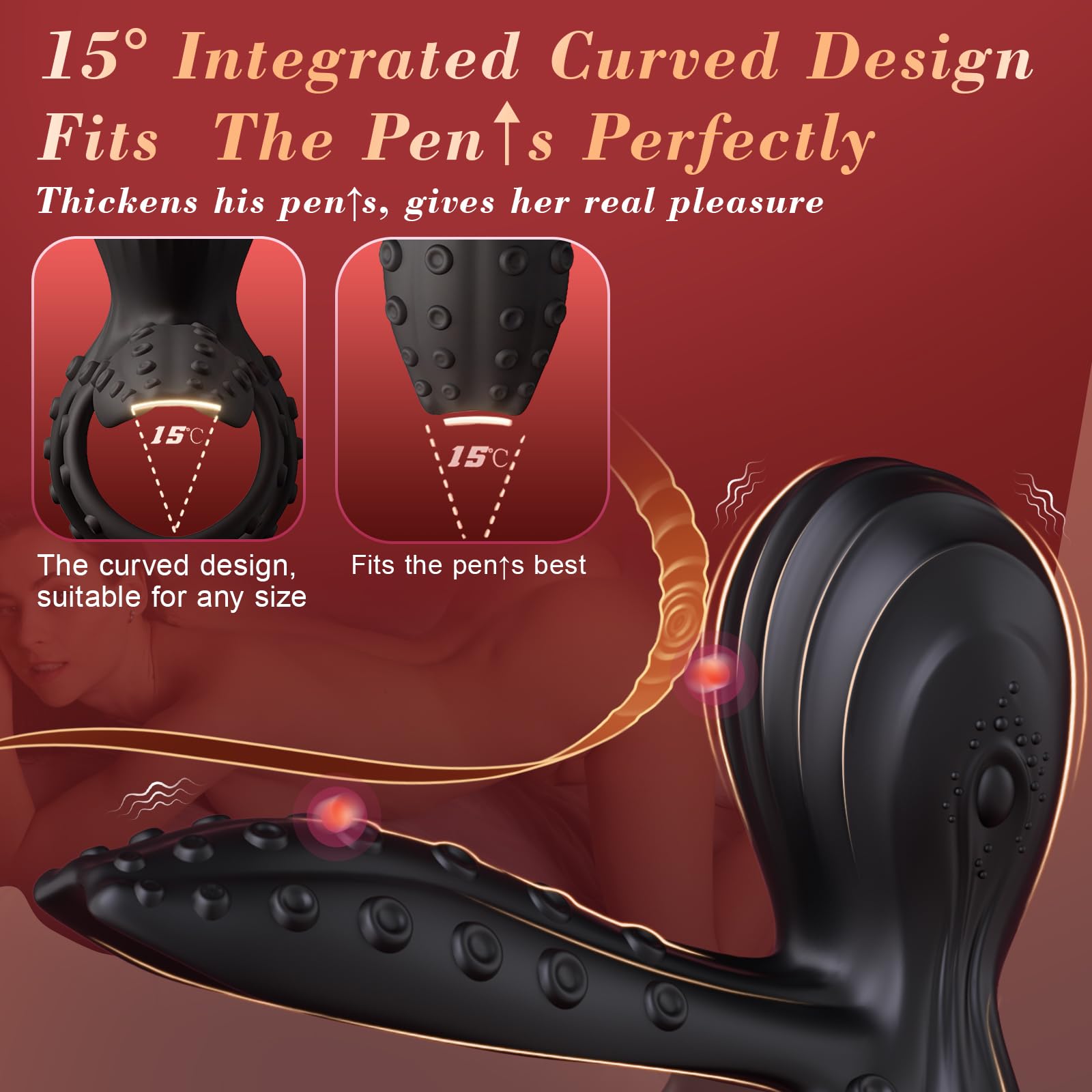 🔥🔥Vibrating cock ring for men and women – a three-in-one thrill💥